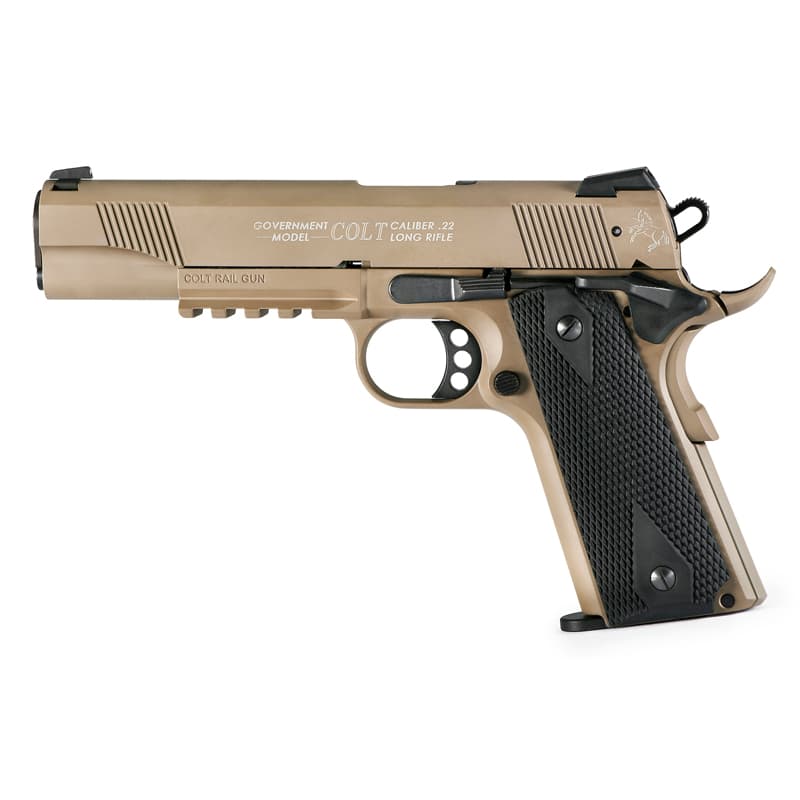 Walther Arms, Colt 1911 Rail Gun, .22 Long Rifle, 12 Round, Flat Dark Earth
