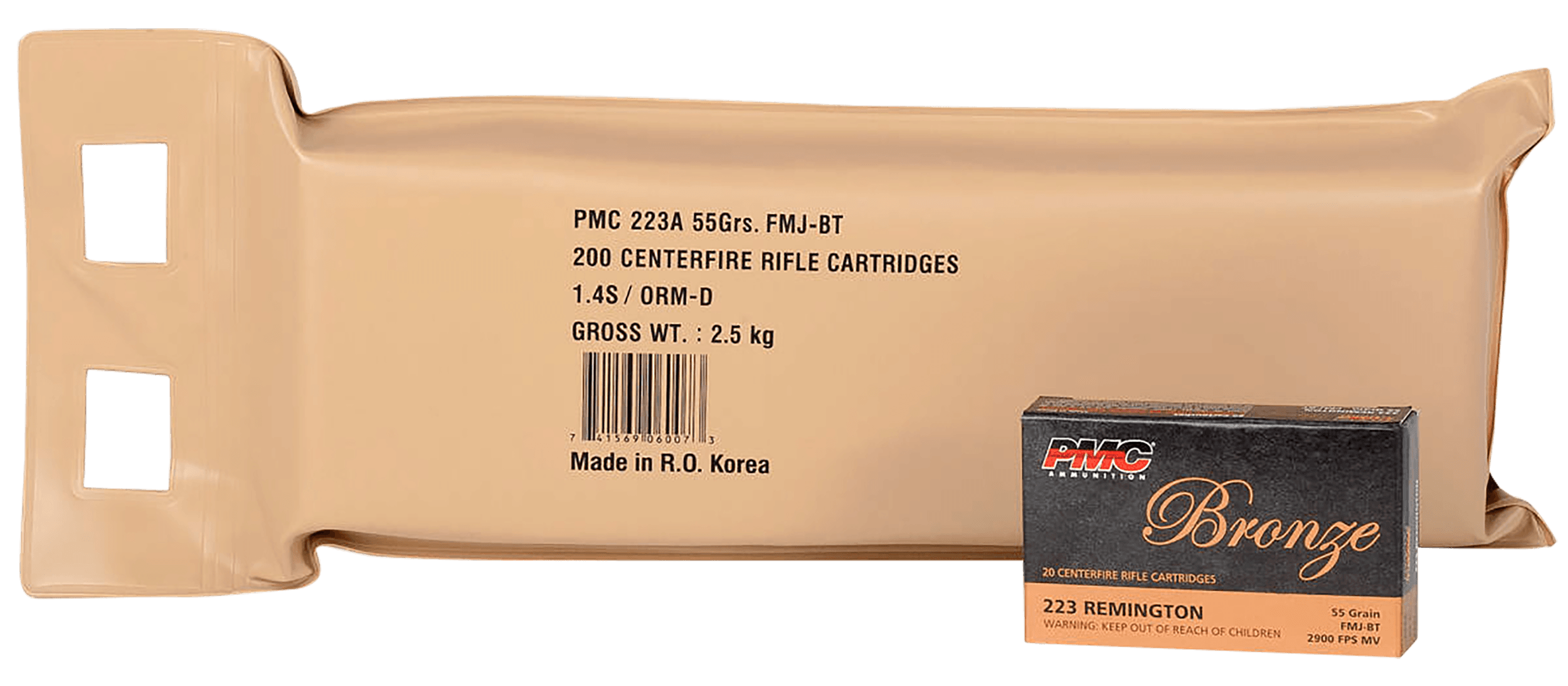 Pmc, Bronze Battle Pack, 223 Remington, Full Metal Jacket, 55 Grain, 200 Rounds