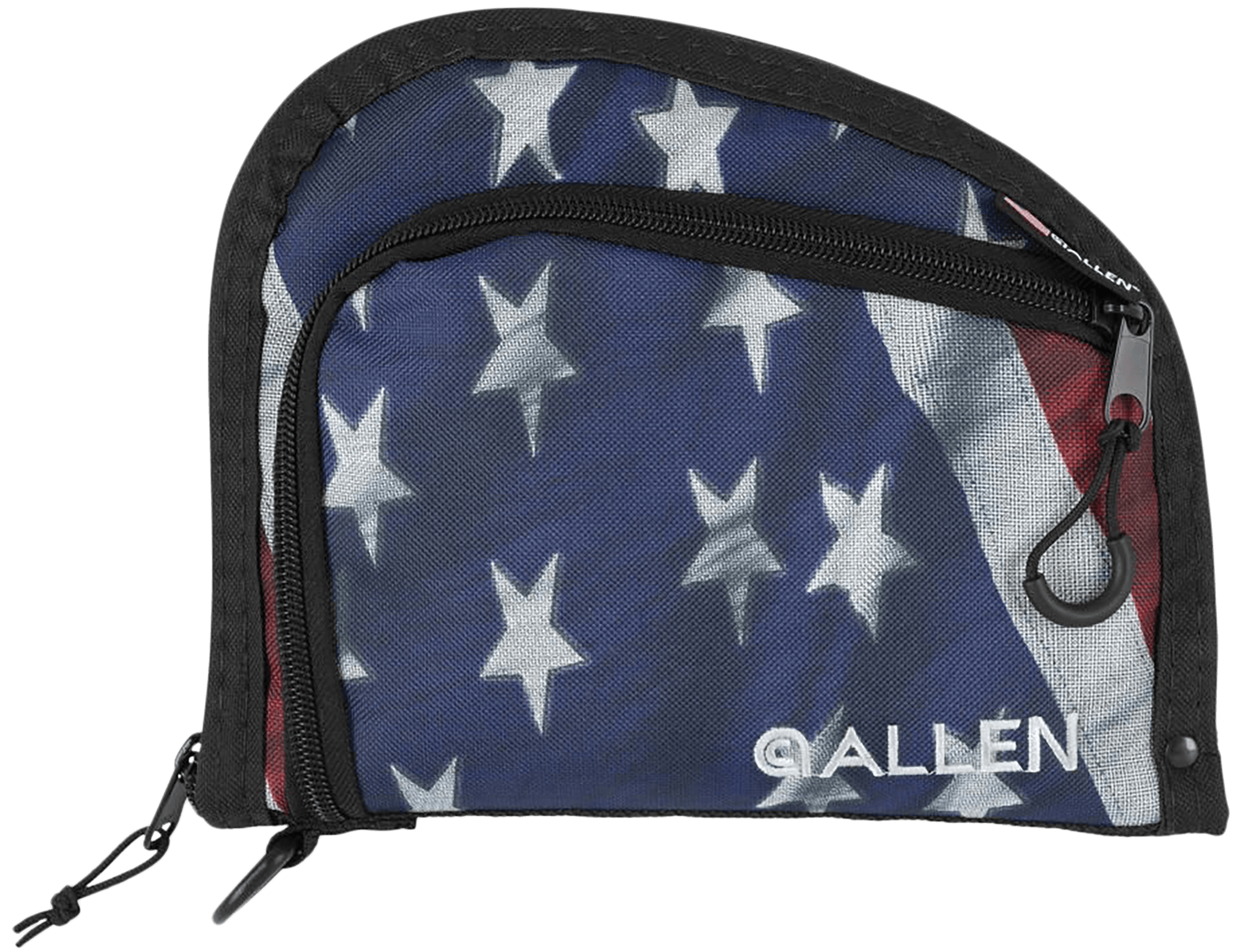 Allen 7719 Victory Auto Fit Handgun Case USA Flag Endura w/Black Trim, 1-Pocket, Knit Lining, Foam Padding & Lockable Zippers 9" x 7" Interior Dimensions