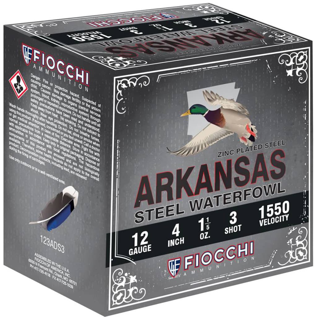 Fiocchi Arkansas Steel 12 Gauge Steel Shot 1 1/4 oz 100 Rounds