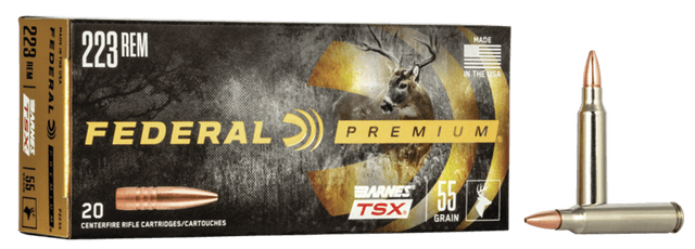 Federal Premium Barnes TSX 223 Remington Copper Hollow Point 55 Grain 20 Rounds