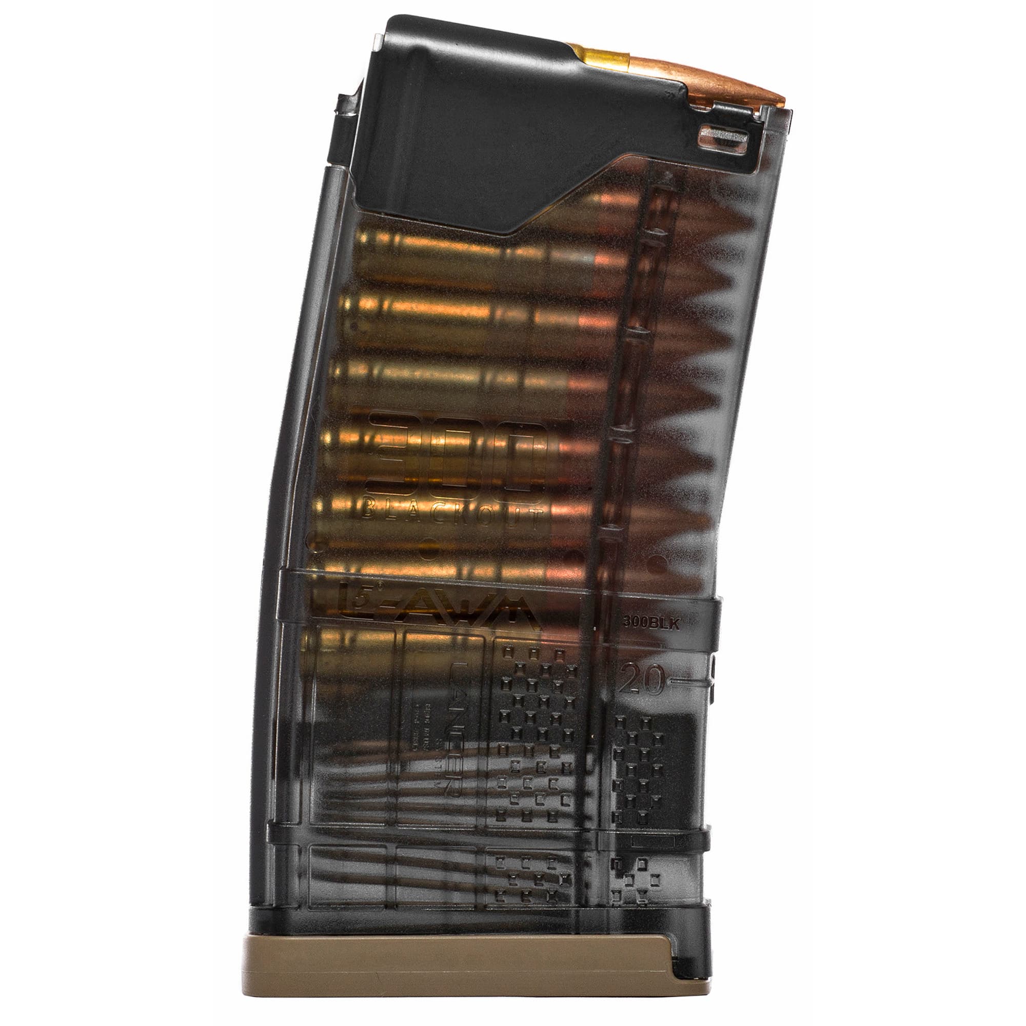 Lancer Systems L5awm 300AAC 20rd Trans Smoke Magazine for AR-15 AR-10