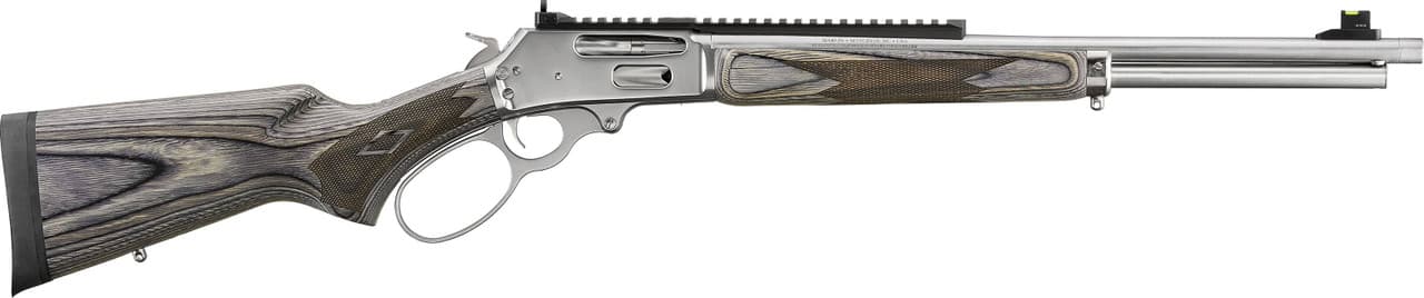 Marlin 70905 336  Full Size 30-30 Win 6+1 19.10" Polished Stainless Steel Threaded Barrel, Polished Stainless Steel Receiver, Fixed Gray Laminate Stock