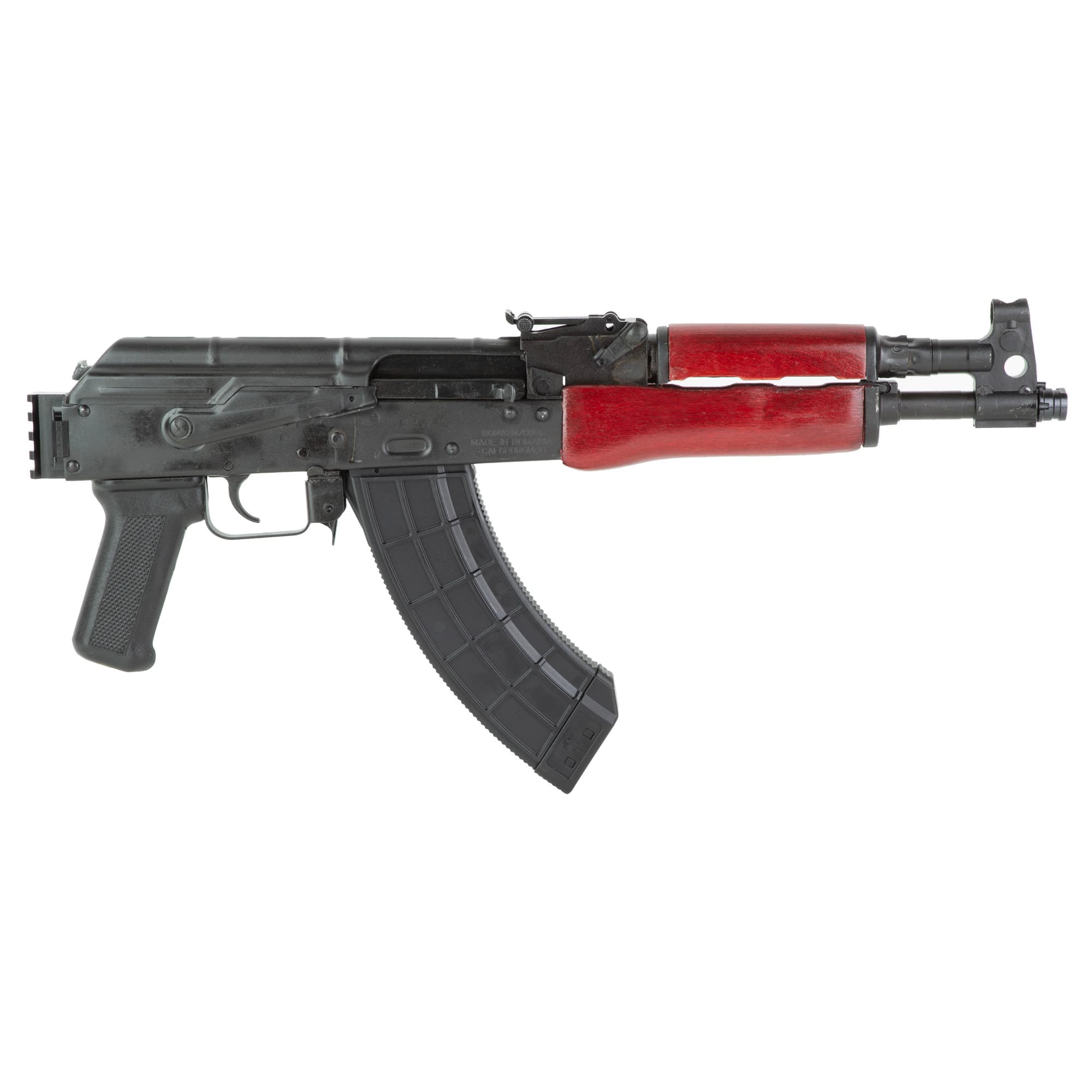 Century Arms Romanian Draco Stamped AK-47 Pistol - Black | 7.62x39 | 12.25" Barrel | Red Wood Handguard