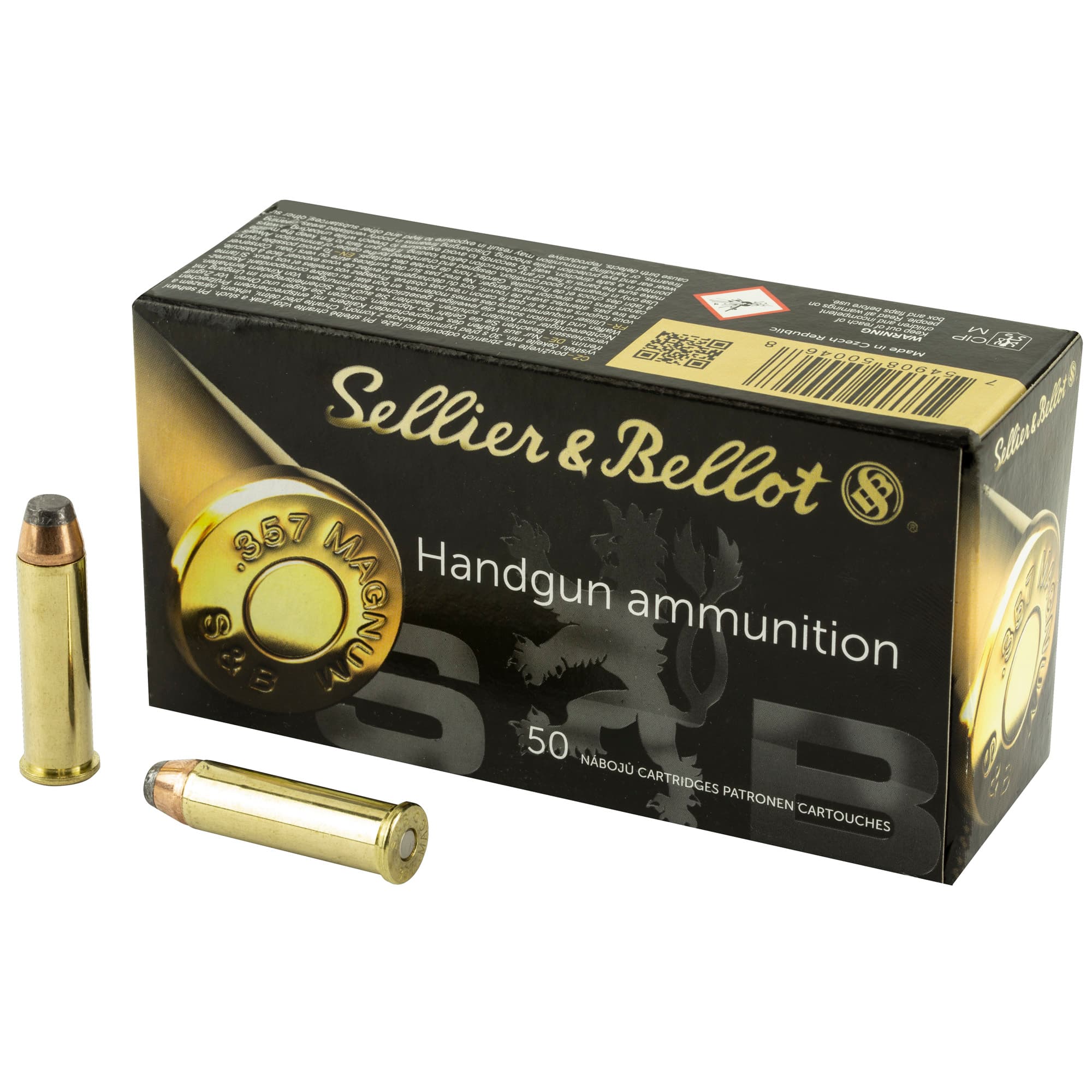Sellier & Bellot Handgun, 357 Magnum, Soft Point, 158 Grain, 50 Rounds