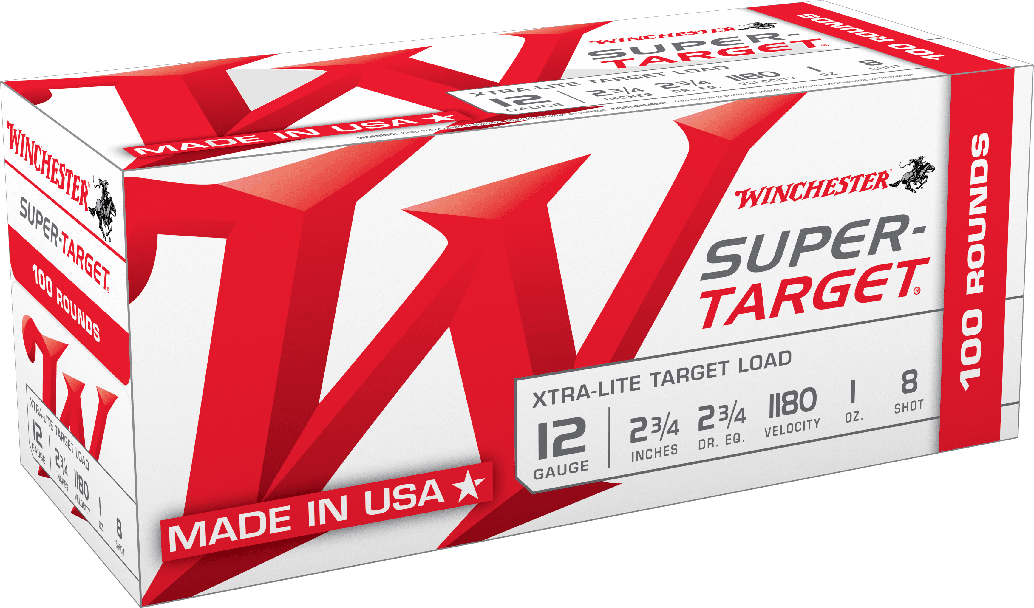 Winchester Super-Target Xtra-Lite 12 Gauge 8 Shot 1 Ounce 100 Rounds