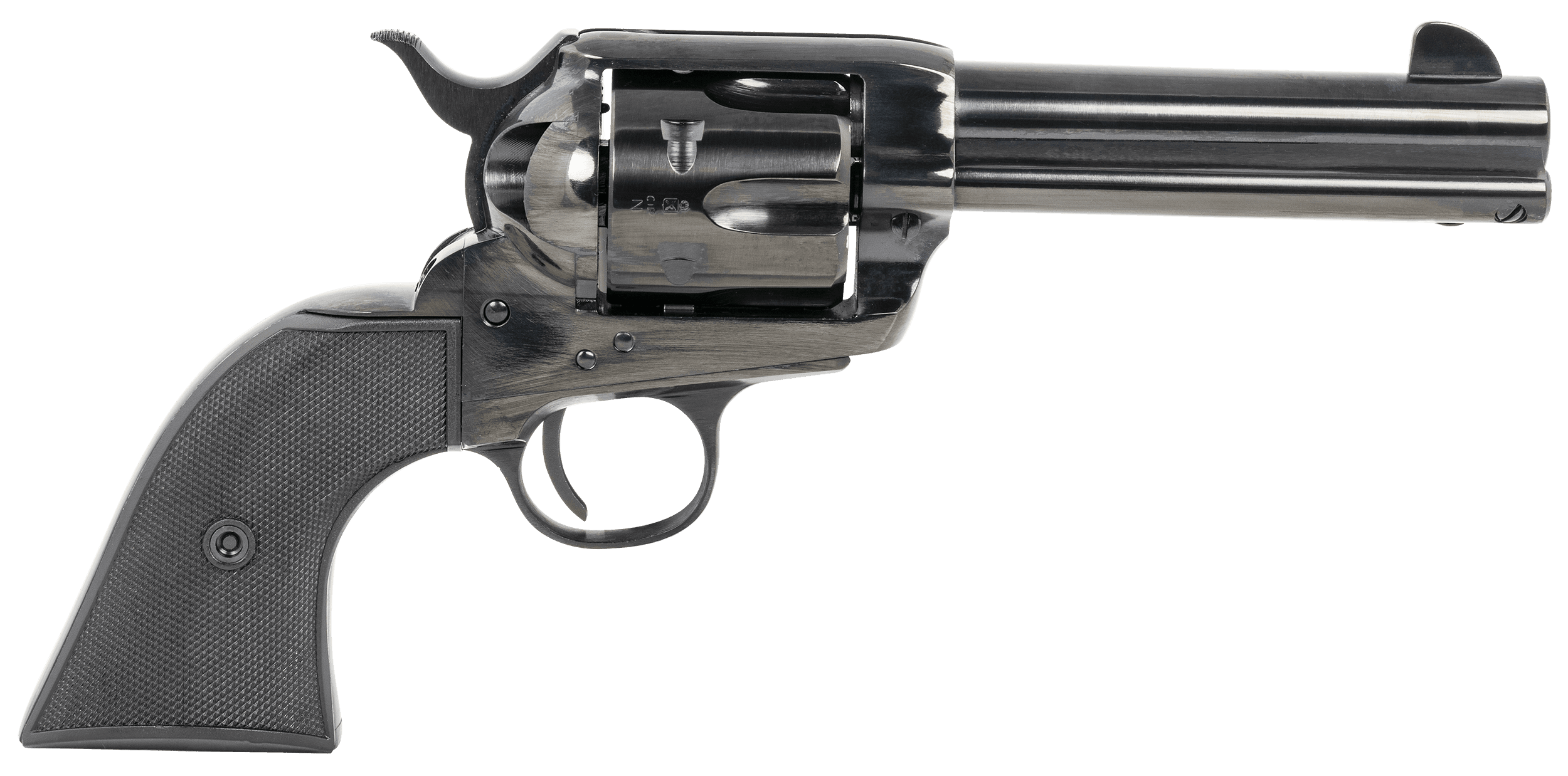 Taylors & Company 200103 1873  SAO 45 Colt (LC) Caliber with 4.75" Barrel, 6rd Capacity Cylinder, Overall Blued Finish Steel & Black Checkered Grip