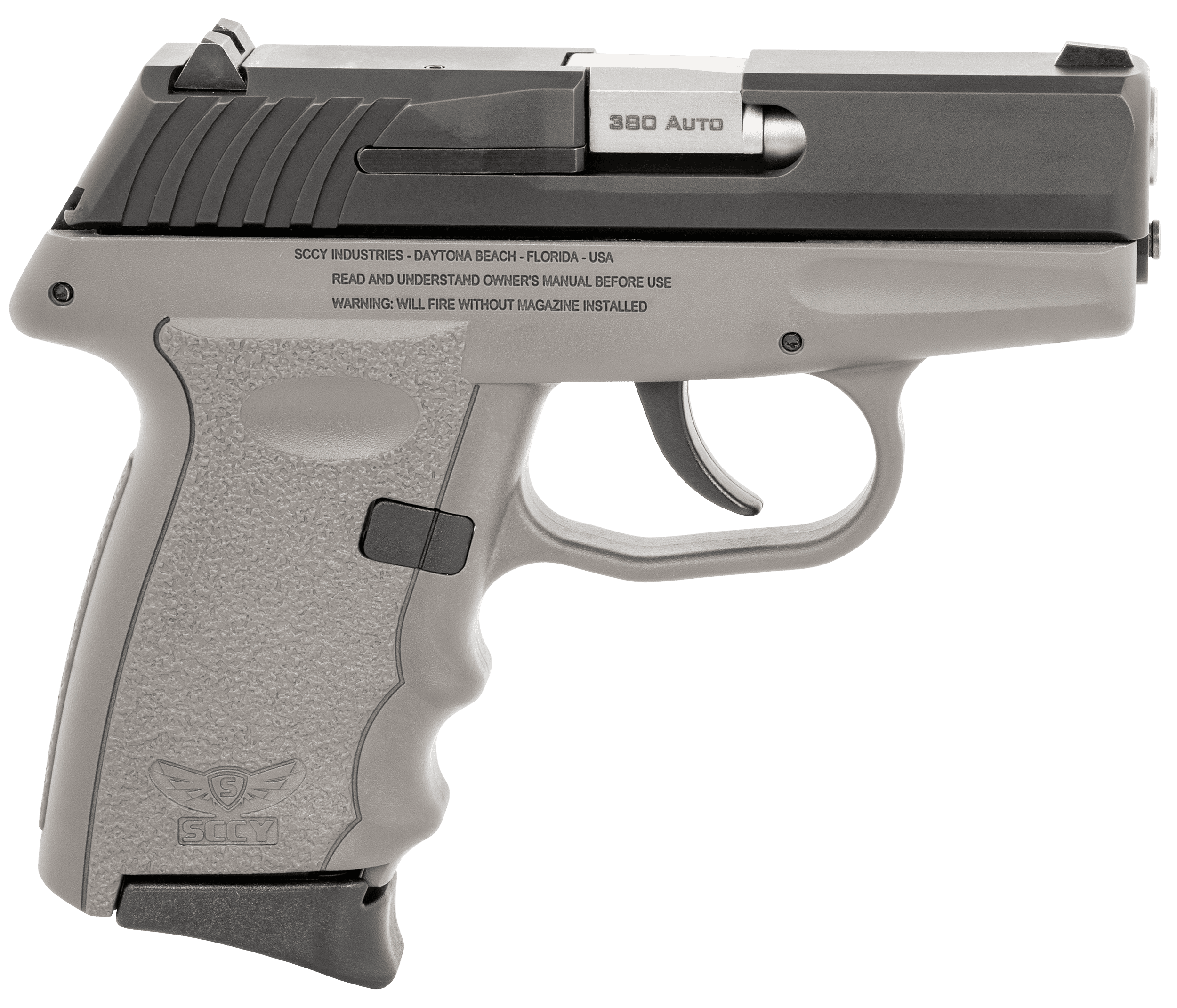 SCCY Industries CPX-3CBSG CPX-3  380 ACP 10+1 3.10" Sniper Gray Polymer Serrated Black Nitride SS Slide Finger Grooved Sniper Gray Polymer Grip