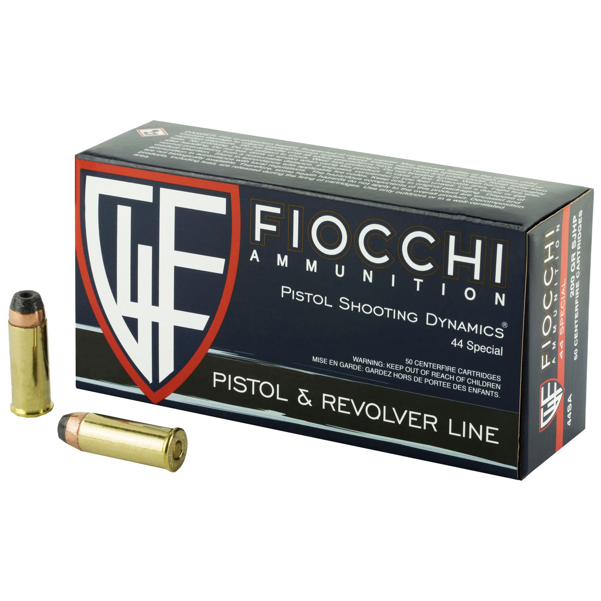 Fiocchi Defense Dynamics Centerfire Handgun Ammo 44 Spl. 200 gr. SJHP 50 rd.