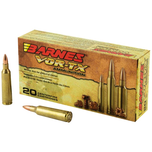 Barnes VOR-TX 22-250 Remington TSX Flat Base 50 Grain 20 Rounds