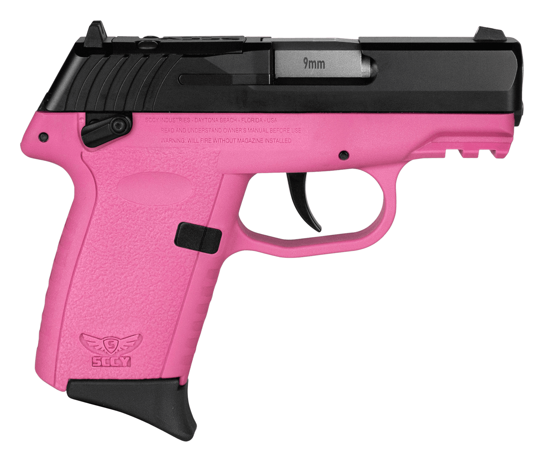 SCCY CPX-1 Gen 3 Sub-Compact Pistol - Black / Pink | 9mm | 3.1" Barrel | 10rd | Ambidextrous Safety | Red Dot Ready