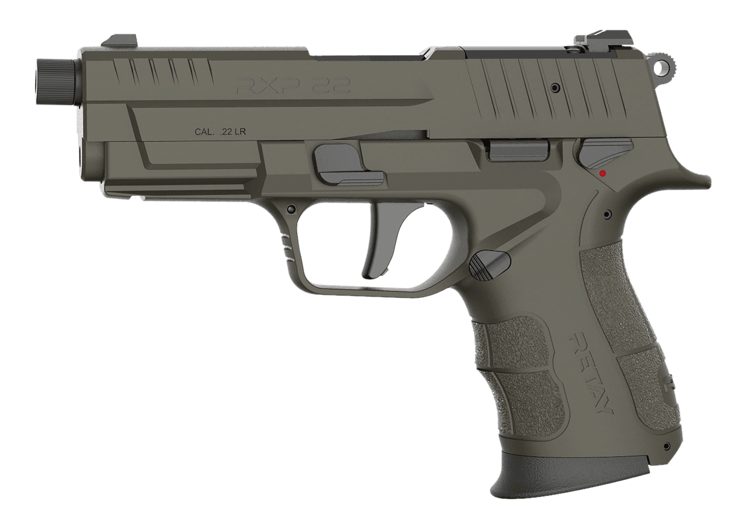 Retay USA RXP22OD13TH RPX 22 LR 13+1 4" Black Threaded Barrel, OD Green Cerakote RMR/RMSc Optic Ready/Serrated Slide, OD Green Cerakote Polymer Frame w/Accessory Rail, Textured Grip