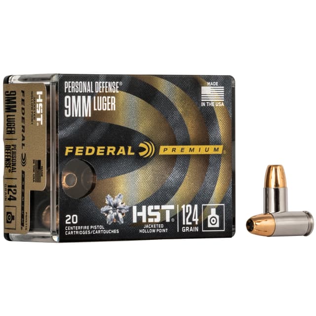 Federal Premium Hst 9mm Luger Jacketed Hollow Point 124 Grain 20 Rounds