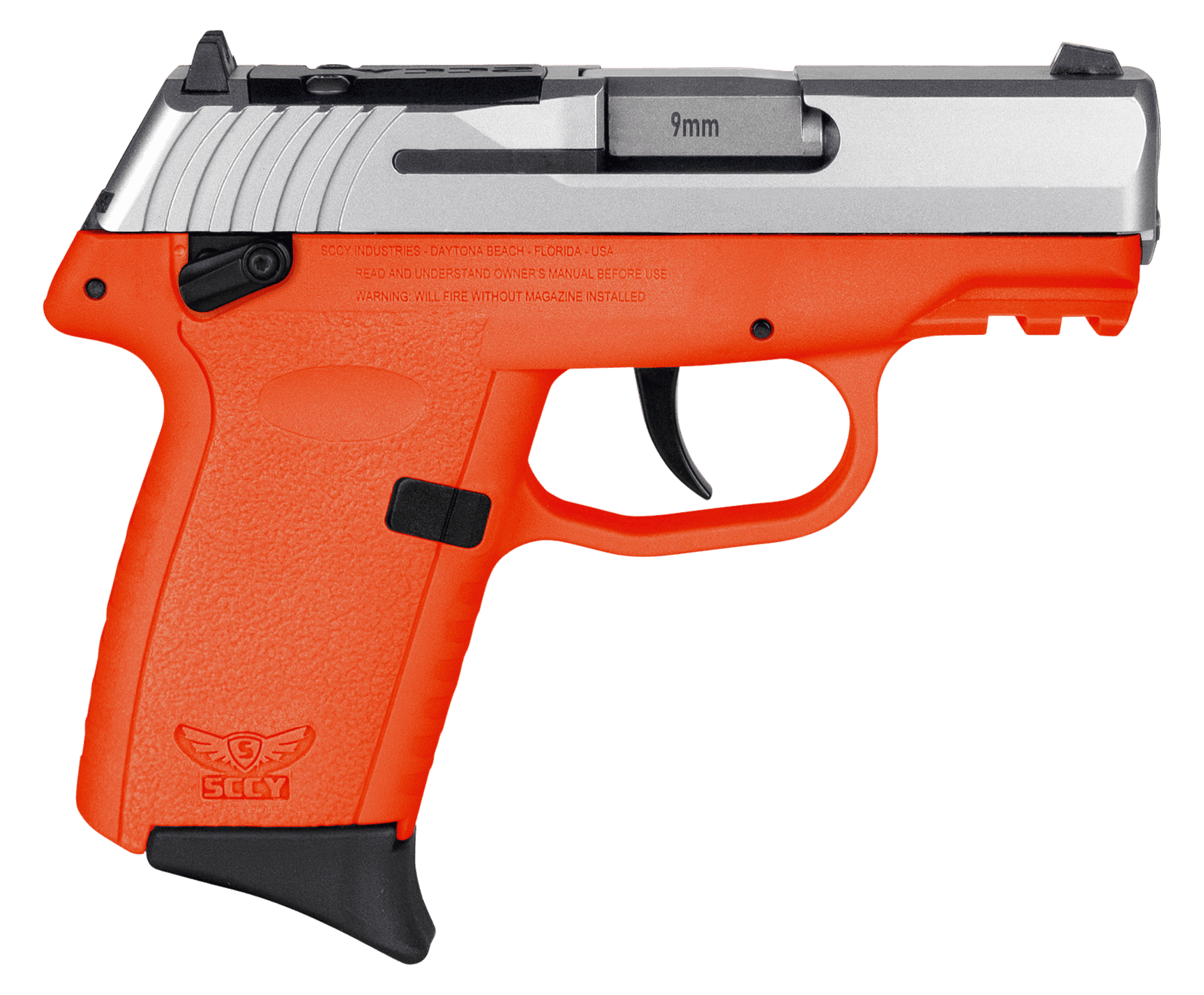 SCCY Industries CPX1TTORRDRG3 CPX-1 Gen3 RDR 9mm Luger 10+1 3.10" Orange Polymer w/Picatinny Rail Serrated SS Slide Orange Polymer Grip