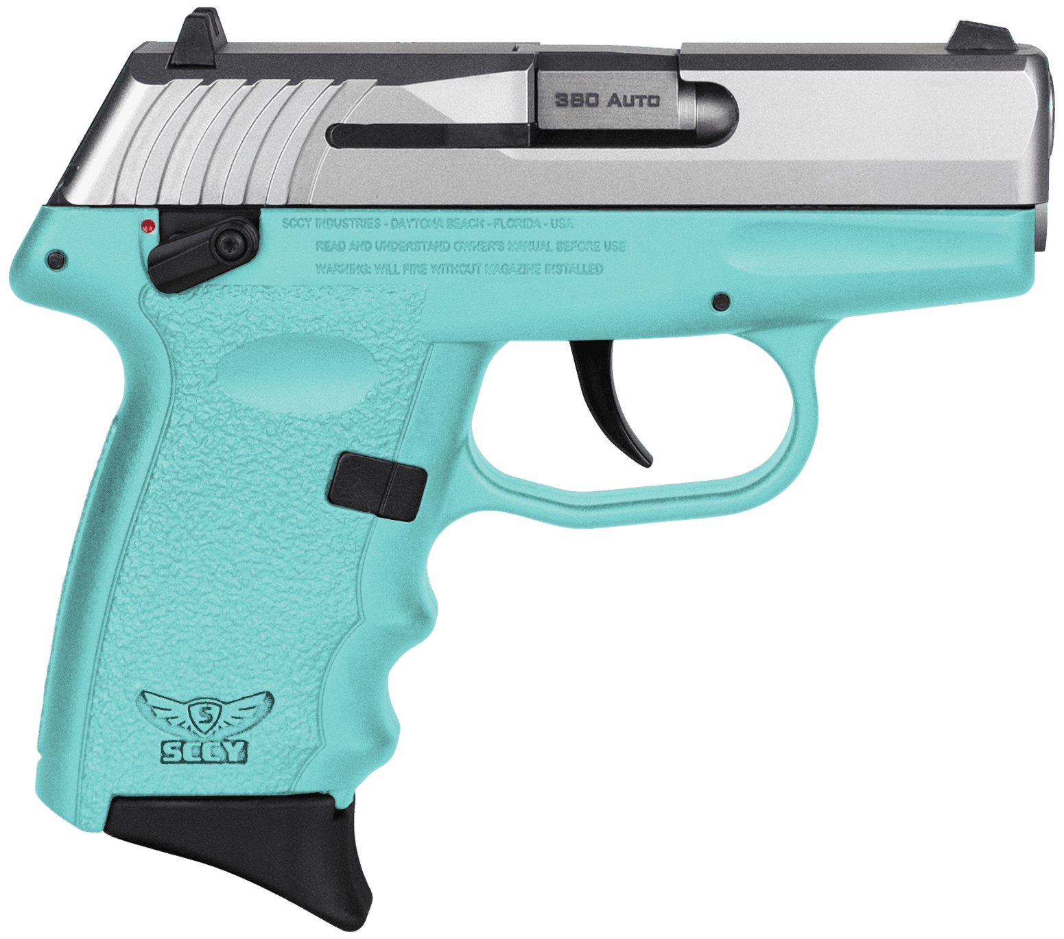 SCCY Industries CPX-4TTSB CPX-4  380 ACP 10+1 2.96" SCCY Blue Polymer Serrated SS Slide Finger Grooved SCCY Blue Polymer Grip