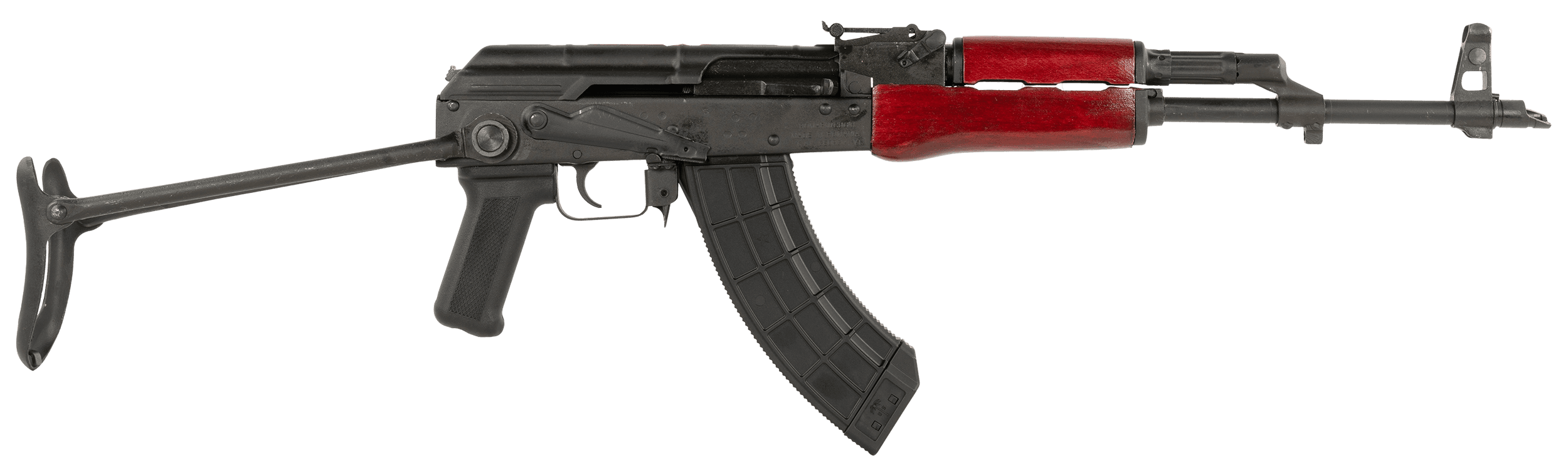 Century Arms RI3321RN WASR-10  7.62x39mm 30+1 16.25" Black Romanian AK Barrel, Black Underfolding Stock, Red AKM Pattern Furniture