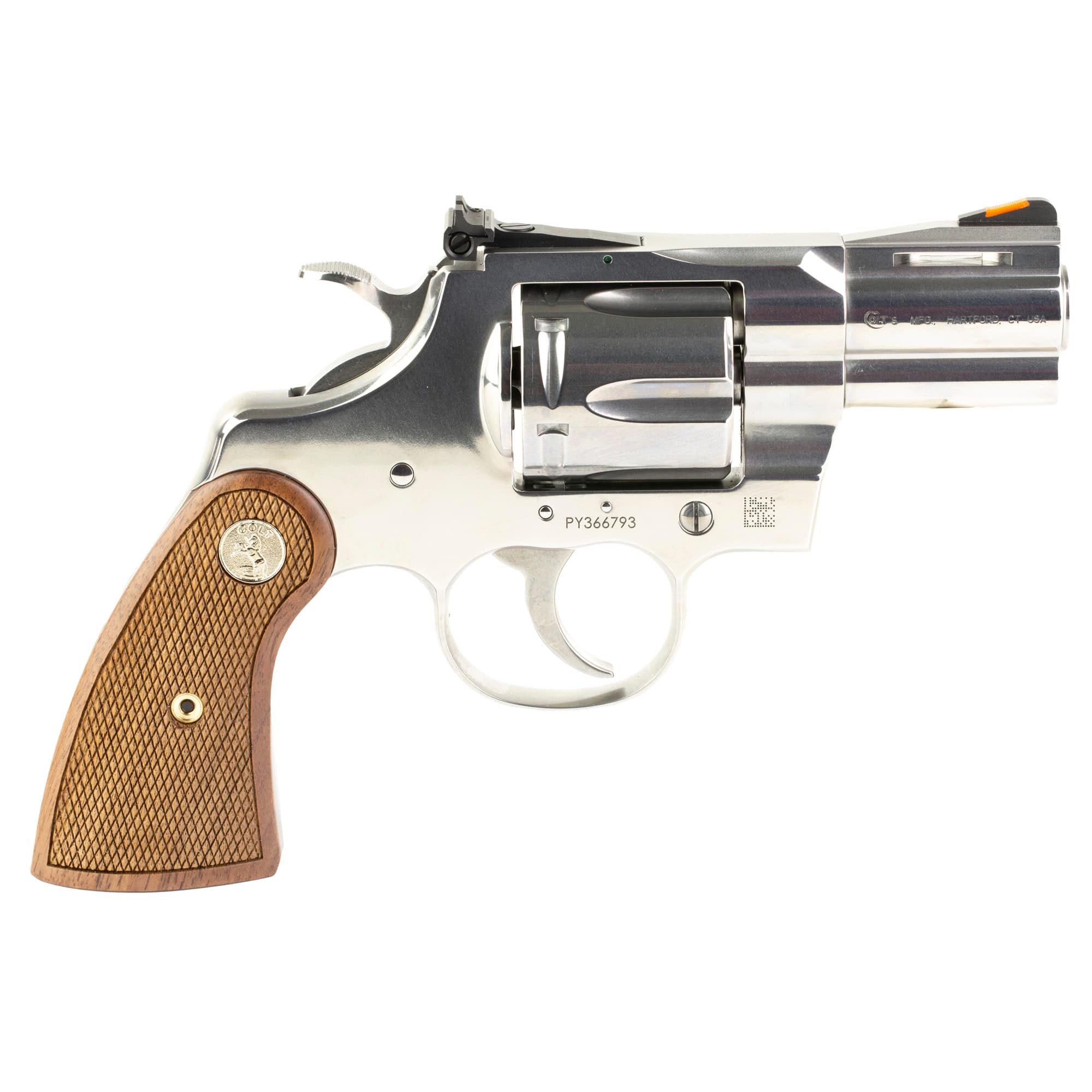 Colt, Python, .357 Magnum, 2.5 inch, 6 Round, Stainless, Walnut Grips