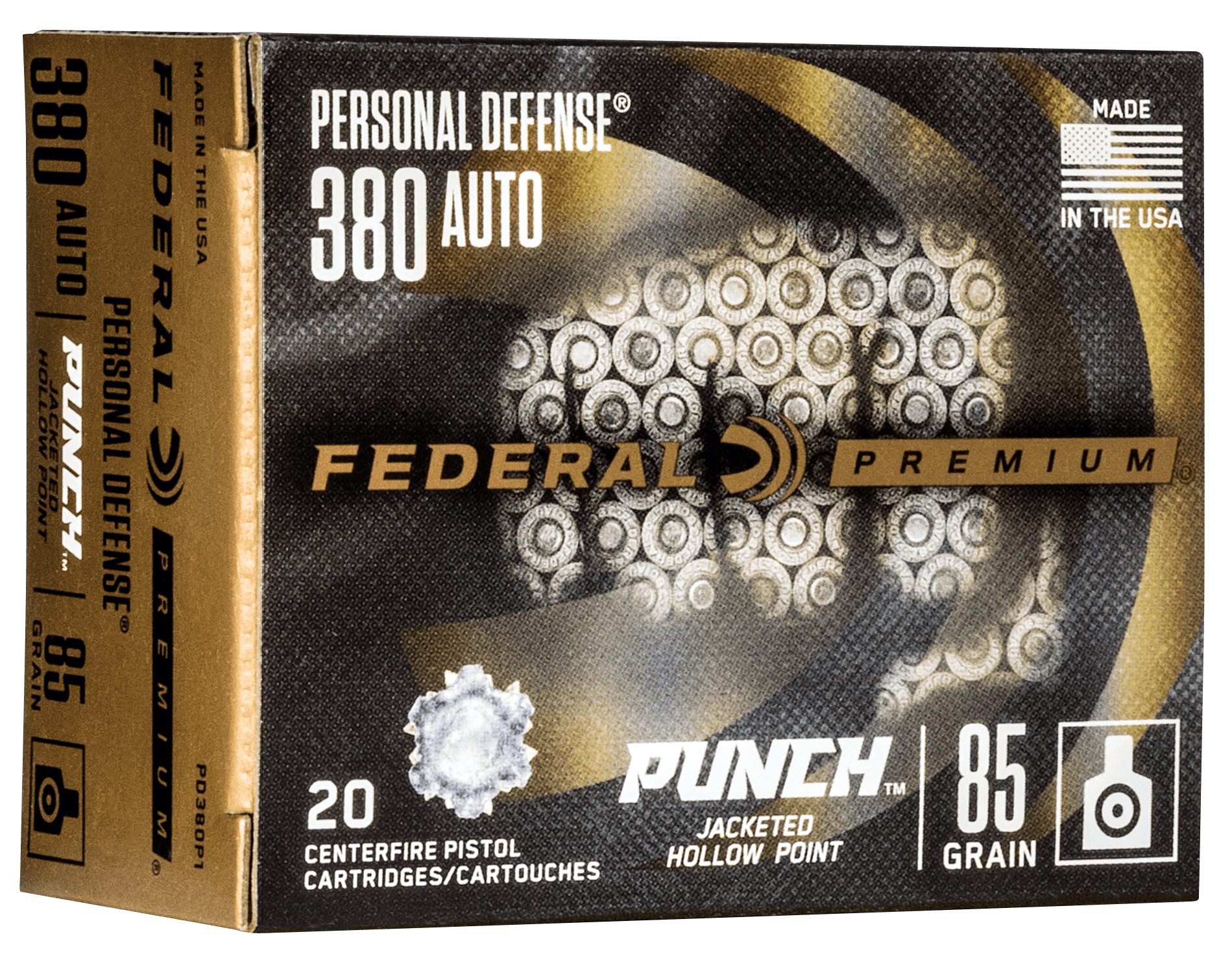 Federal Punch Pistol 380 Acp Jacketed Hollow Point 85 Grain 20 Rounds