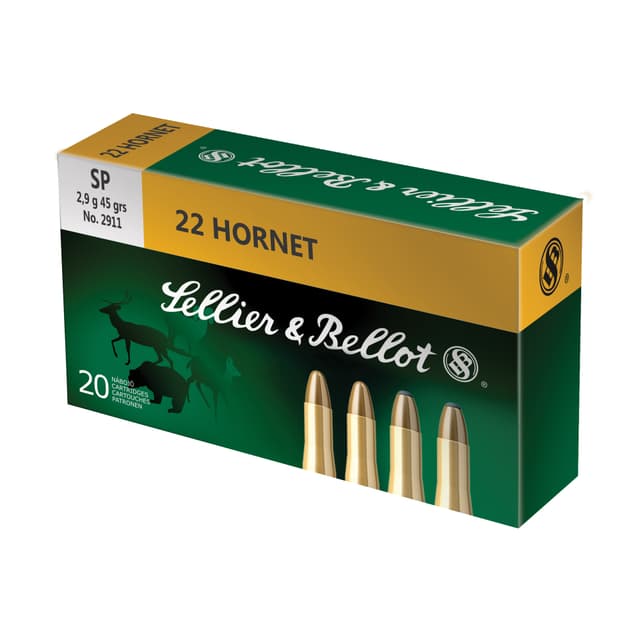 Sellier and Bellot Sb 22 Hornet Soft Point 45 Grain 20 Rounds
