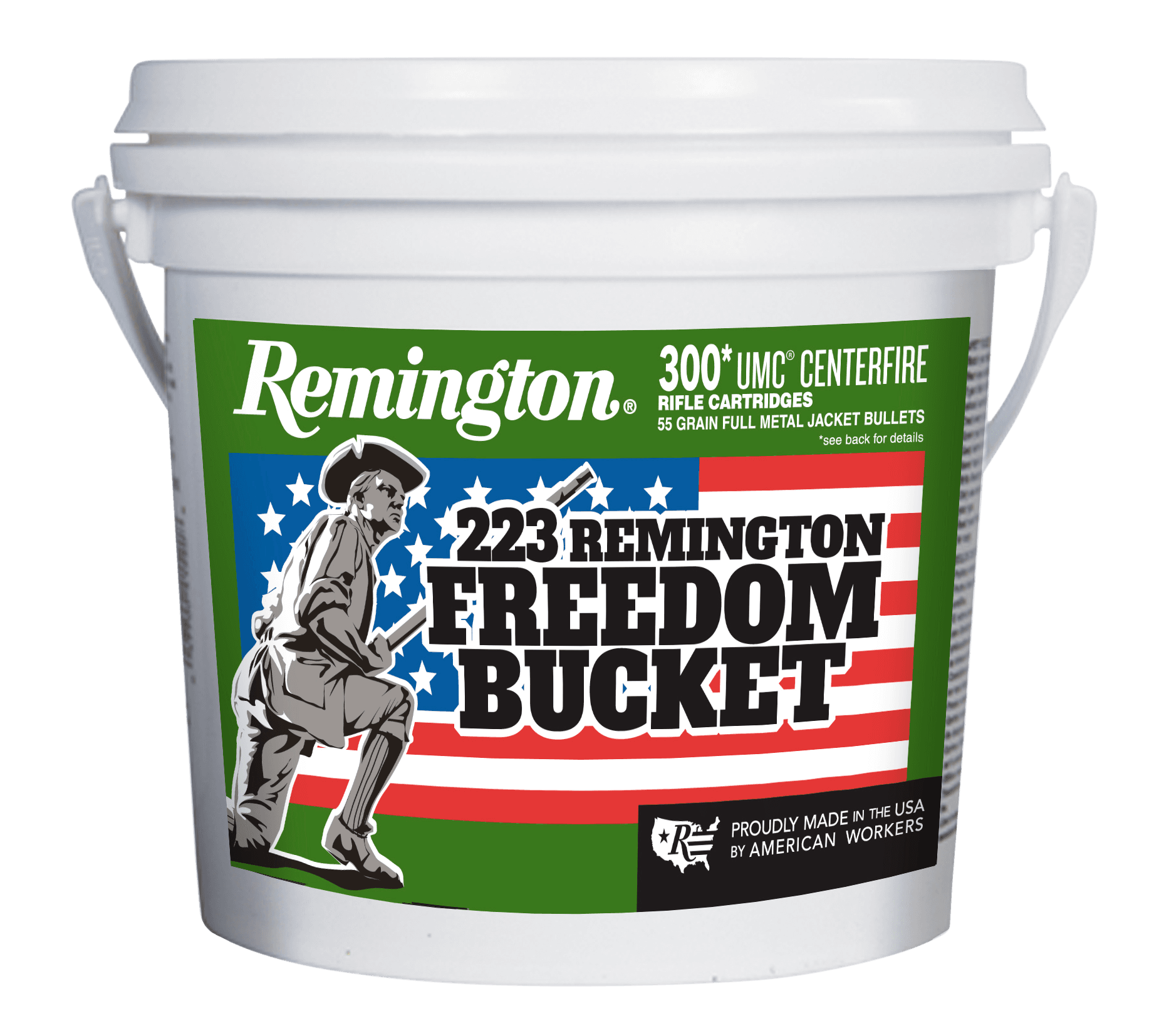 Remington Freedom Bucket UMC 223 Remington Full Metal Jacket 55 Grain 300 Rounds