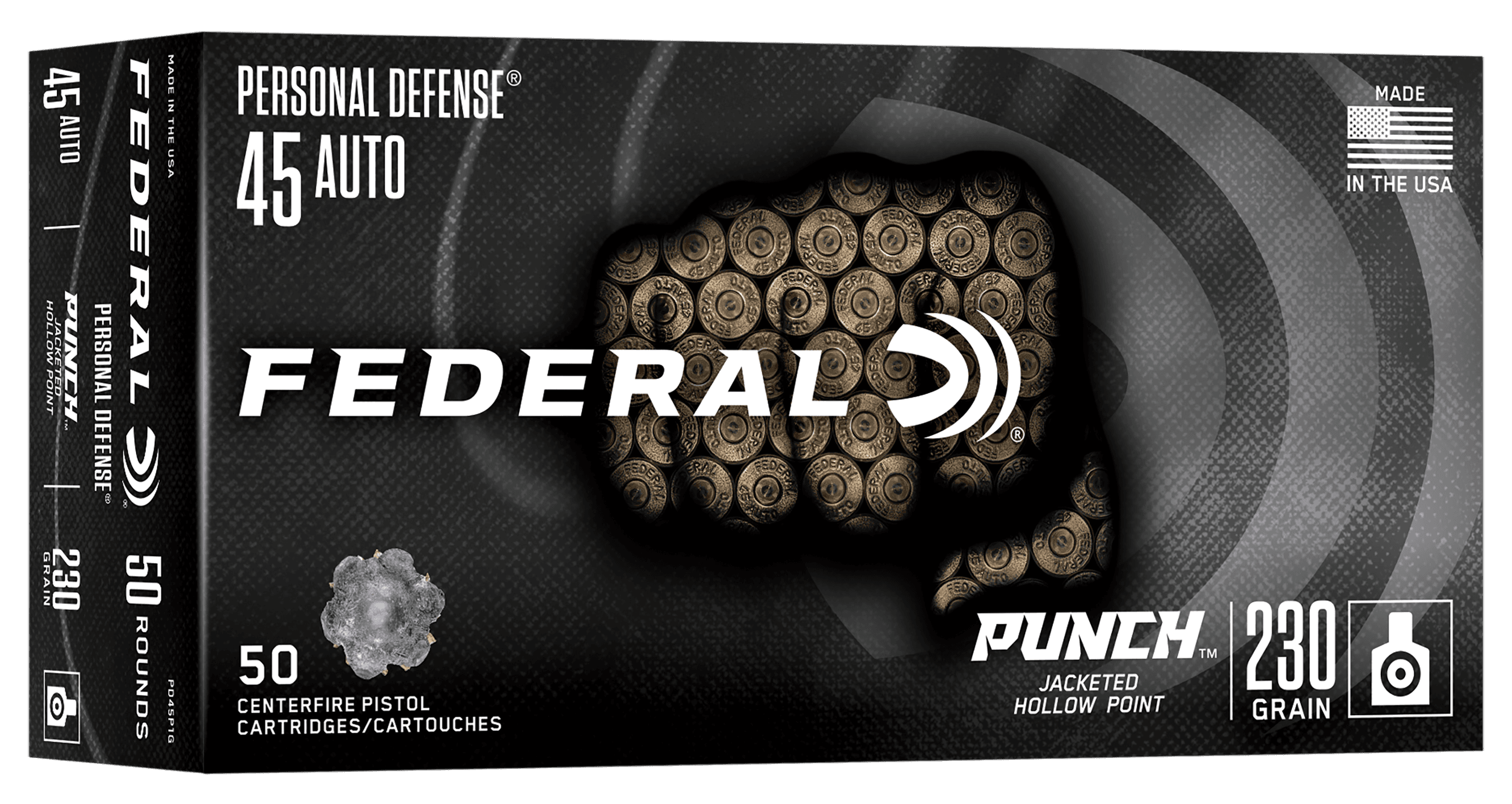 Federal Punch 45 Auto Jacketed Hollow Point 230 Grain 50 Rounds