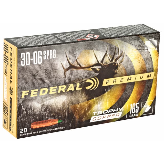 Federal Premium Trophy Copper .30-06 Springfield Copper Polymer-Tipped 165 Grain 20 Rounds