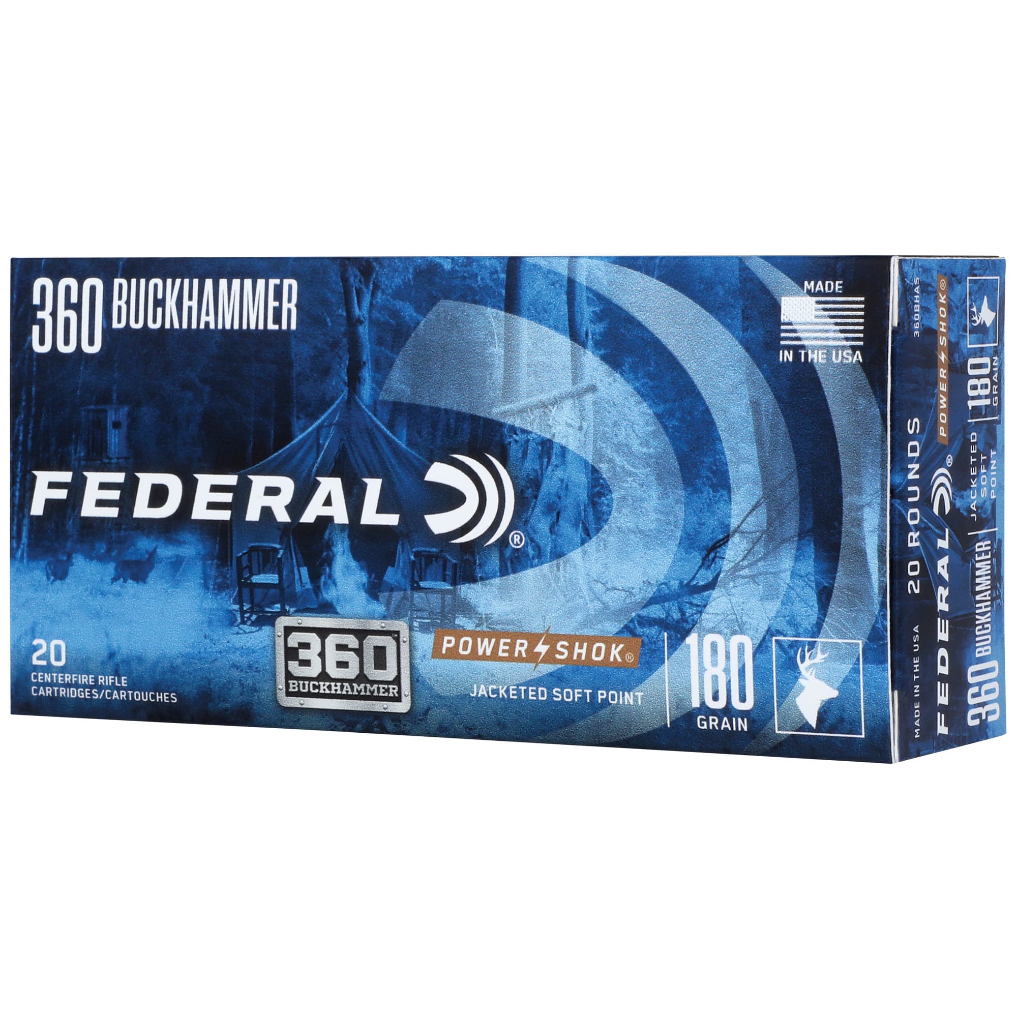 Federal, Powershok, 360 Buckhammer, Soft Point, 180 Grain, 20 Rounds