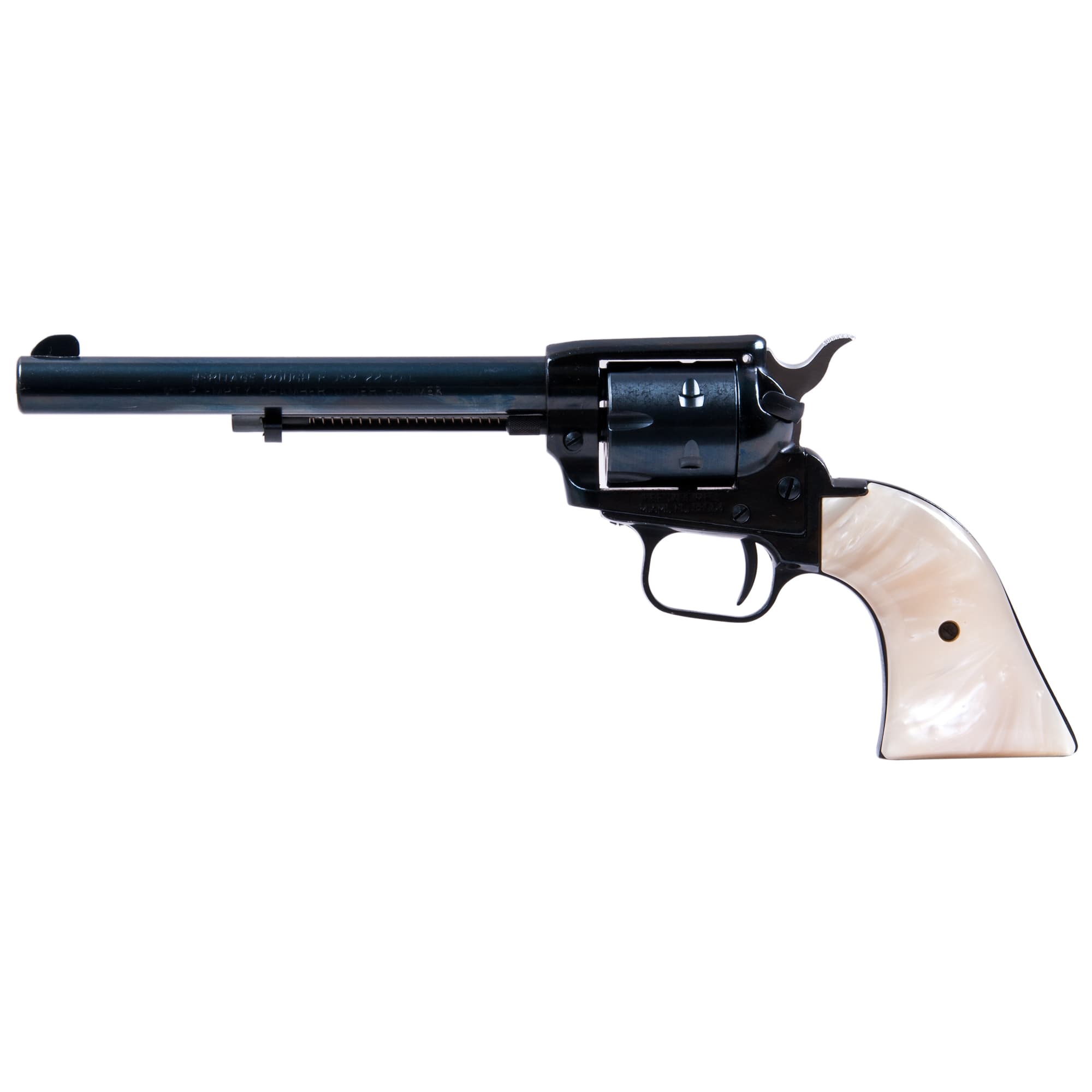 Heritage Manufacturing, Rough Rider Revolver, .22 LR/.22 WMR, 6.5" Barrel, 6rd, Black/White Pearl Grips