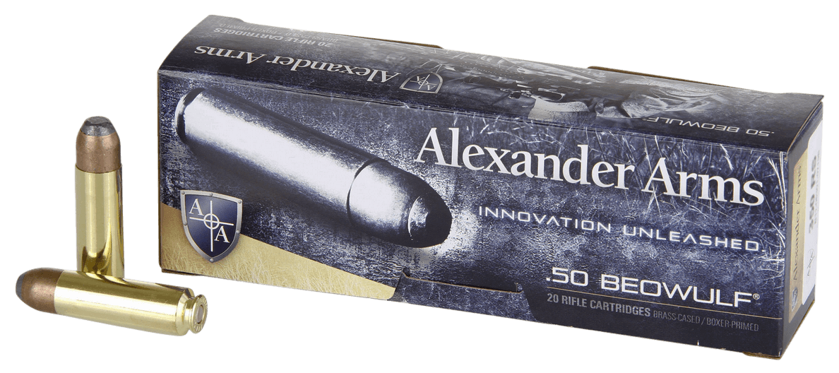 Alexander Arms AB400FPBOX FP  50Beowulf 400gr Flat Point 20 Rounds