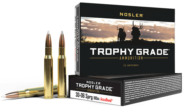 Nosler, Trophy Grade, 30-06 Springfield, AccuBond Soft Point, 180 Grain, 20 Rounds
