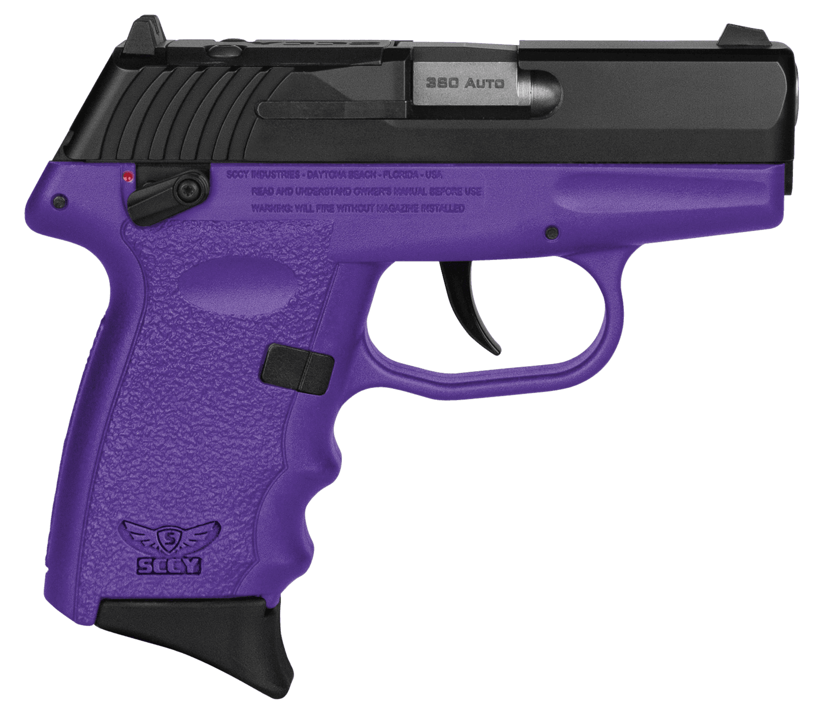 SCCY Industries CPX4CBPURDRG3 CPX-4 RD 380 ACP 10+1 2.96" Purple Polymer/Serrated Black Nitride Stainless Steel Slide/Finger Grooved Purple Polymer Grip
