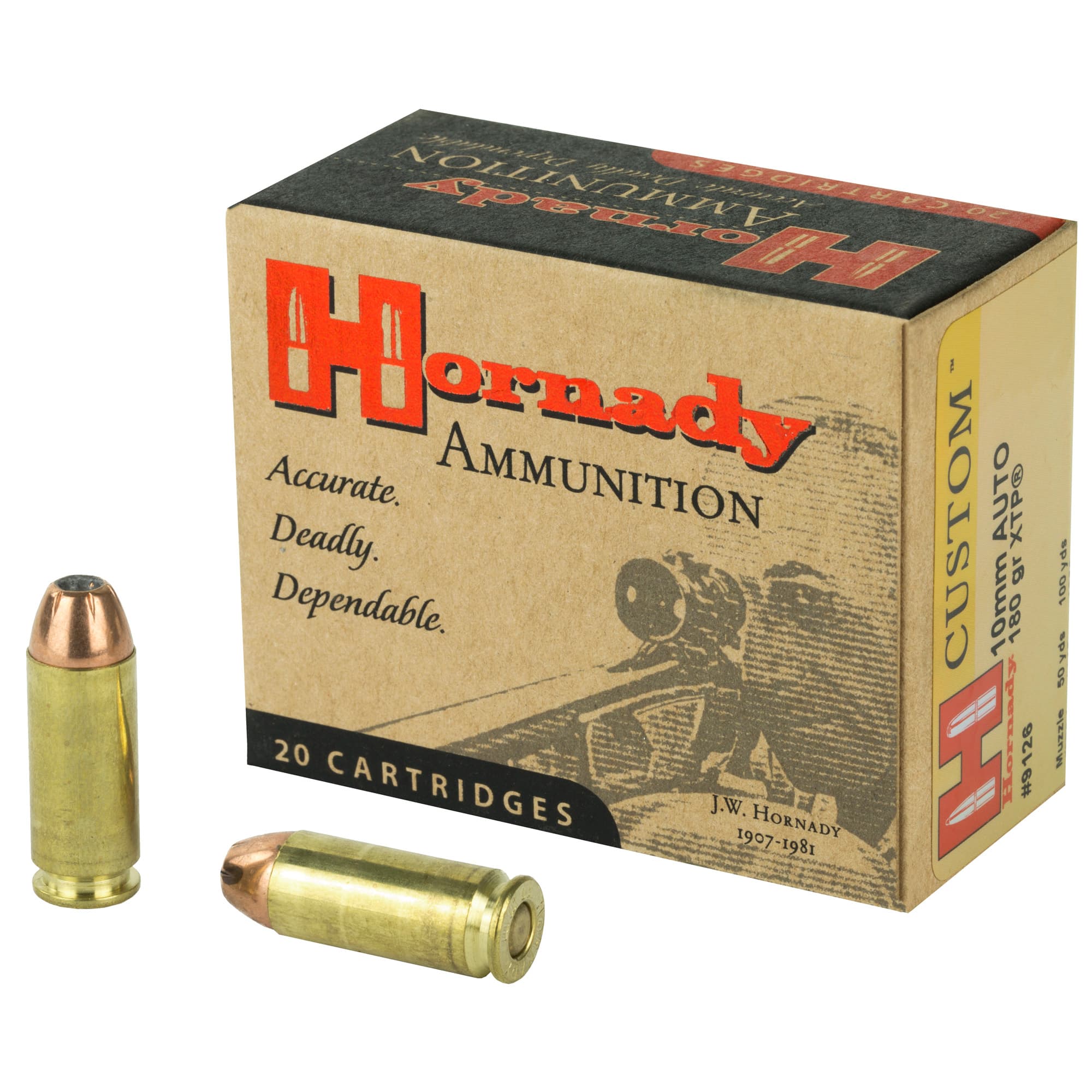 Hornady Custom Pistol Ammo 10mm Auto 180 gr. XTP Jacket Hollow Point 20 rd.