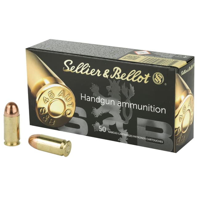 Sellier and Bellot Pistol Revolver, 45 Acp, Full Metal Jacket, 230 Grain, 50 Rounds