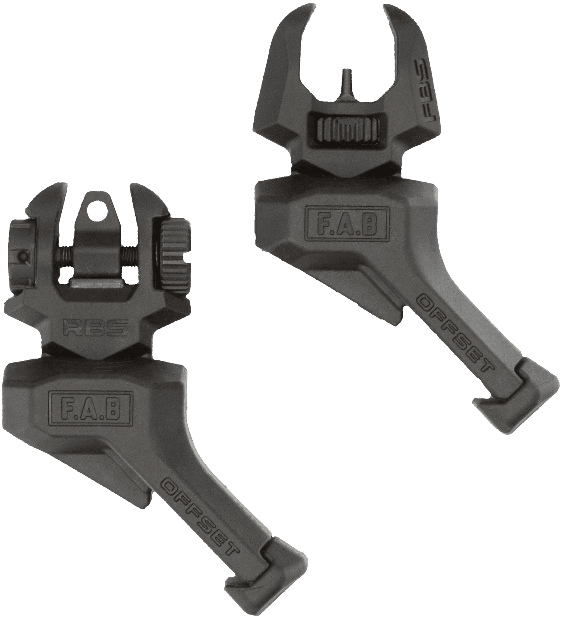 FAB Defense FXFRBSOSB Front and Rear Offset Flip-Up Sights for AR-15
