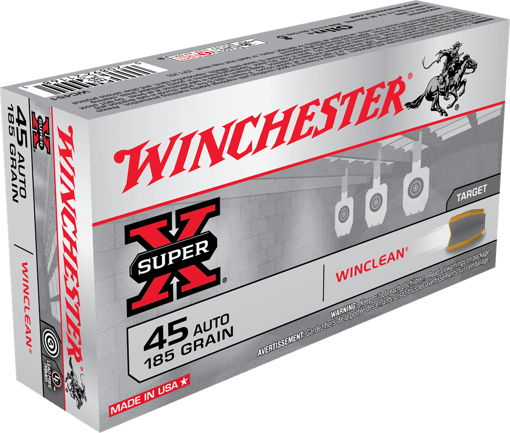 Winchester Super X 45 Acp Winclean Brass Enclosed Base 185 Grain 50 Rounds