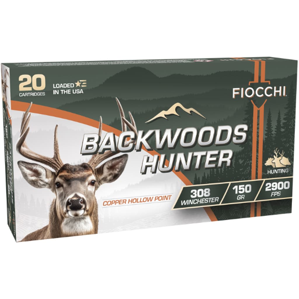 Fiocchi Backwoods Hunter .308 Winchester Copper Hollow Point 150 Grain 20 Rounds