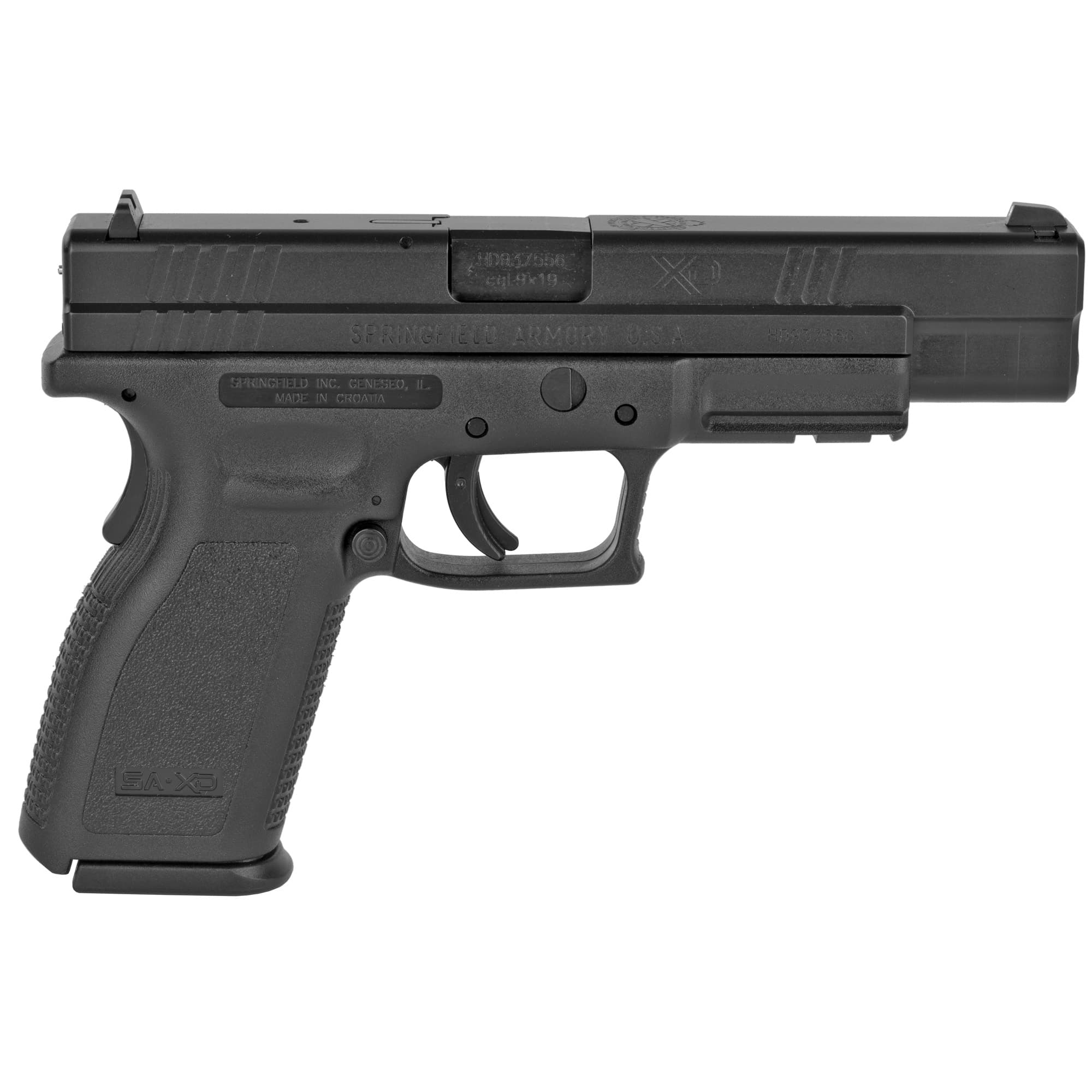 Springfield Armory XD9401 XD Tactical *CA Compliant 9mm Luger 10+1, 5" Black Melonite Steel Barrel, Black Melonite Long/Serrated Steel Slide, Black Polymer Frame w/Picatinny Rail
