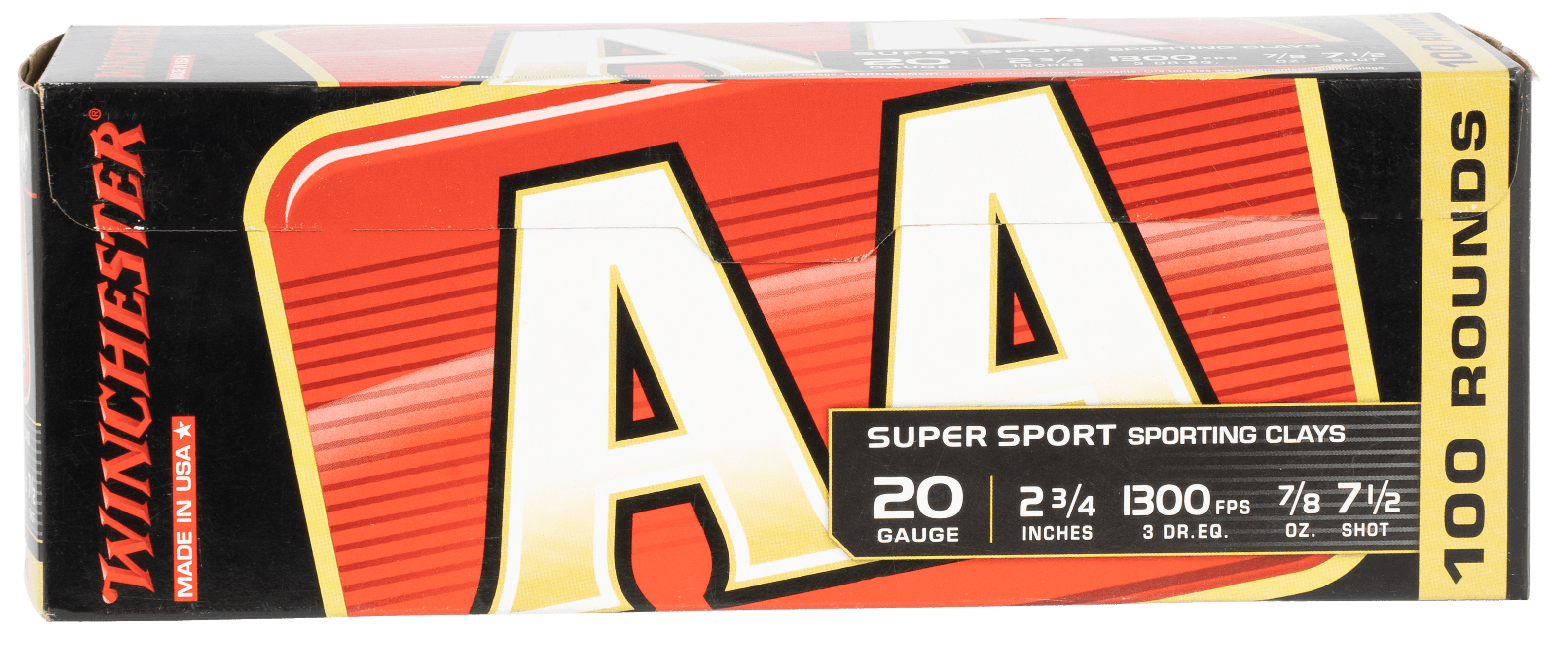Winchester AA Sporting Clay 20 Gauge Shot 7/8 oz 100 Rounds