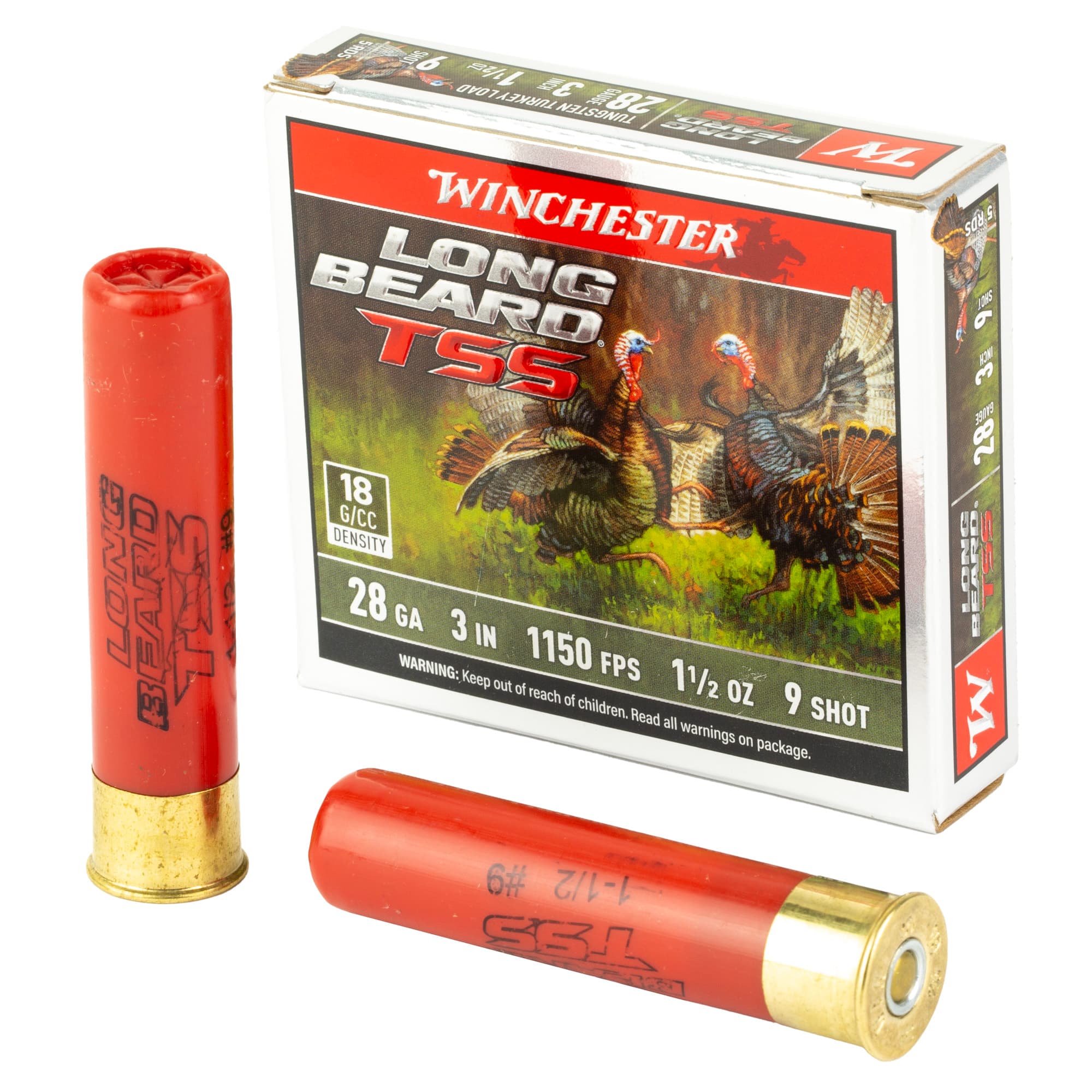 Winchester Long Beard TSS Load, 28 Gauge, Tungsten Super Shot, 1 1/2 oz, 5 Rounds