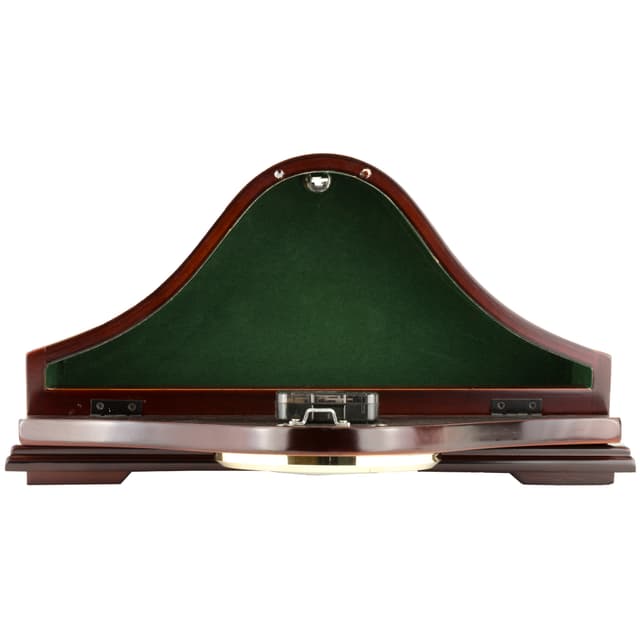 Peace Keeper MGC Mantle Gun Clock  Front Panel Entry Mahogany Stain Wood Holds 1 Handgun 14.62" L x 7.37" H x 3.75" D