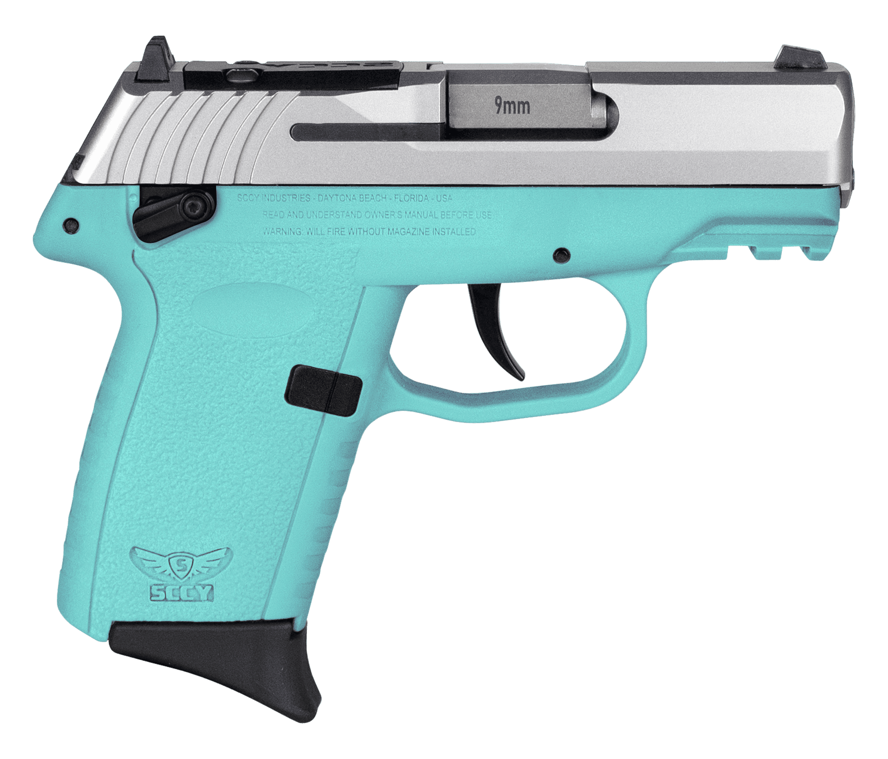 SCCY CPX-1 Gen 3 Sub-Compact Pistol - Stainless / SCCY Blue | 9mm | 3.1" Barrel | 10rd | Ambidextrous Safety | Red Dot Ready