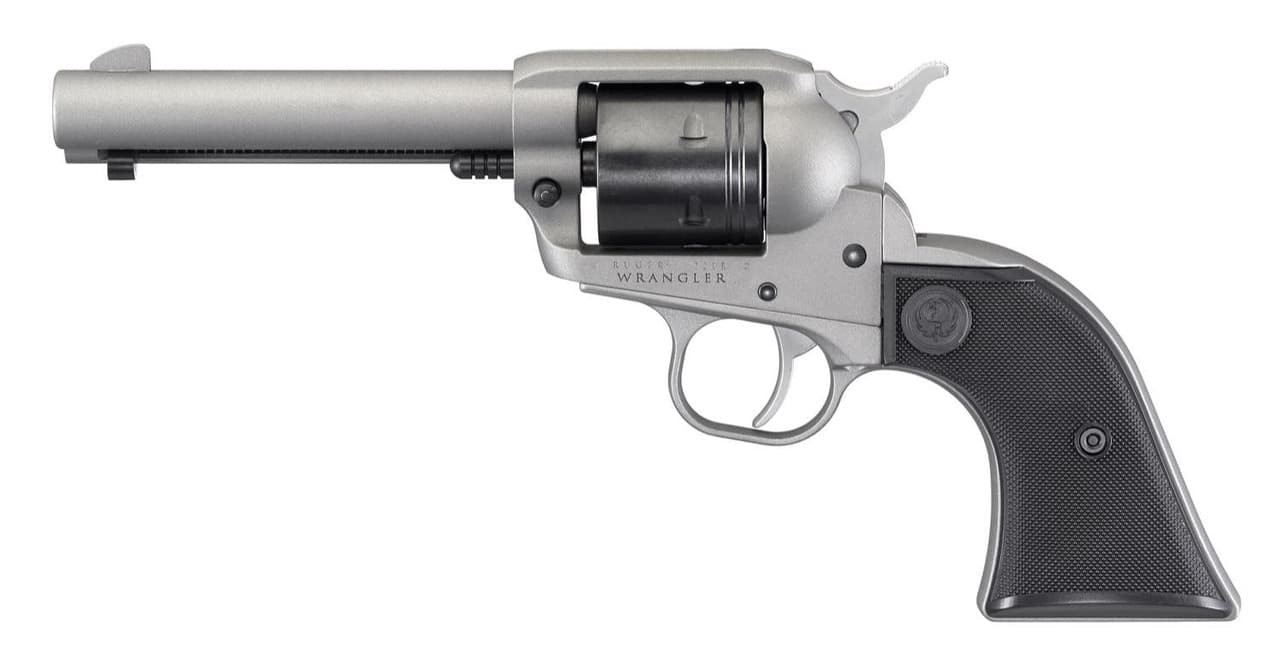 Ruger, Wrangler, .22 Long Rifle, 4.62 in, 6 Shot, Silver Cerakote Aluminum Frame