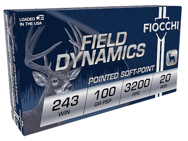 Fiocchi Field Dynamics 243 Winchester Pointed Soft Point 100 Grain 20 Rounds
