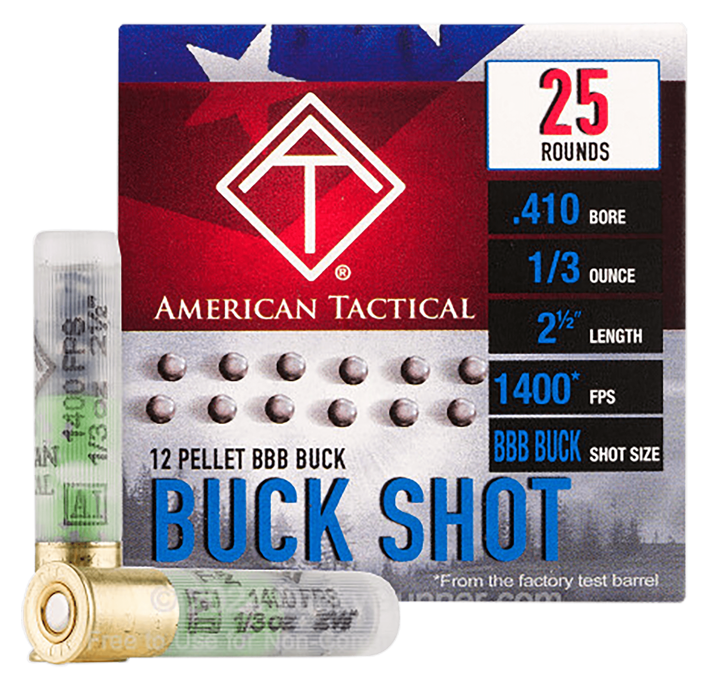 ATI Target Shotgun Ammo 410 ga. 12 Pellet 1/3 Oz. 25 rds