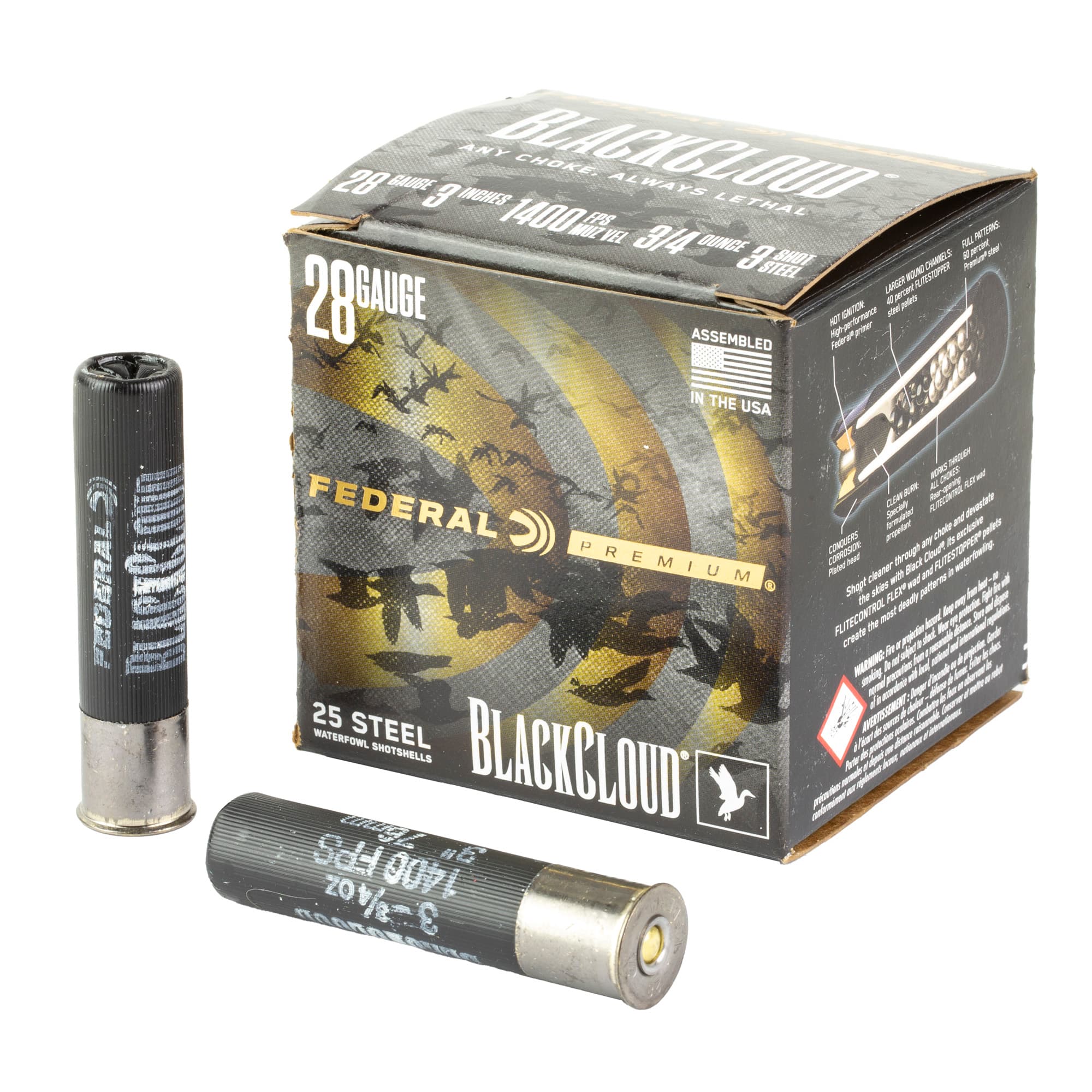 Federal Premium Black Cloud 28 Gauge 3 Inch 3 Shot 3/4 Grain 10 Rounds
