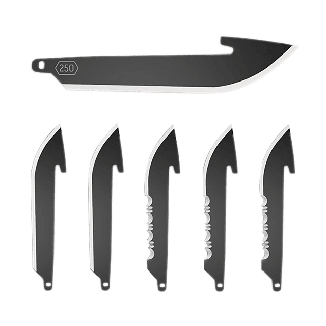 Outdoor Edge RRC25K6C   2.50" Drop Point Plain/Serrated Black Oxide 420J2 SS Blade 6 Blades