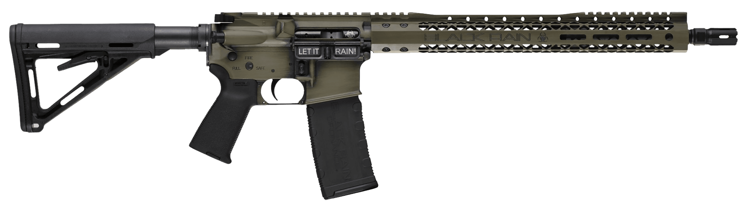 Black Rain Ordnance Spec+ We The People Rifle 5.56 16 in. Bazooka Green Battleworn