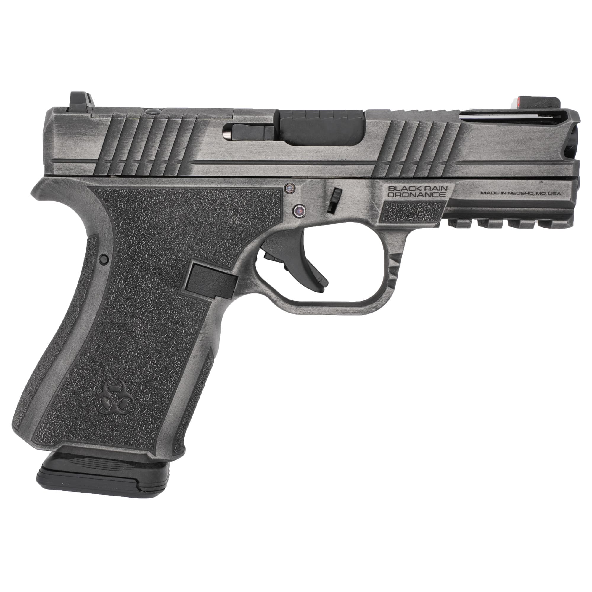 Black Rain Ordnance FLP9MMGMGB   Compact Frame 9mm 15+1 4" Stainless Steel Slide