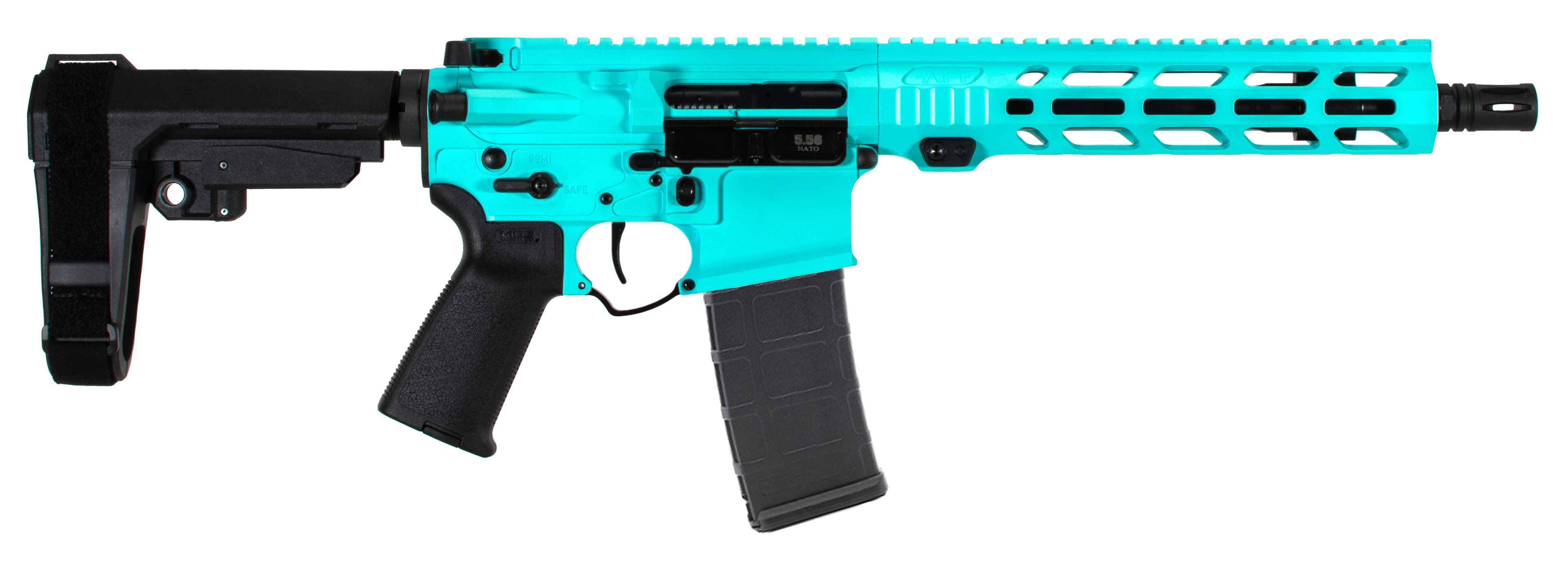 Alex Pro Firearms APF 5.56 Pistol 2.0 5.56 NATO 10.5in Robins Egg Blue Cerakote