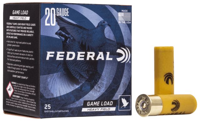 Federal Game-Shok Heavy Field Load 20 Gauge Lead Shot 1 oz 25 Rounds